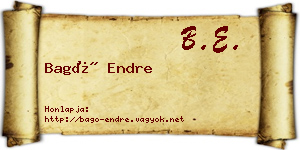 Bagó Endre névjegykártya