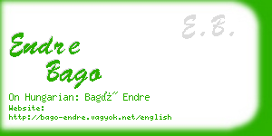 endre bago business card